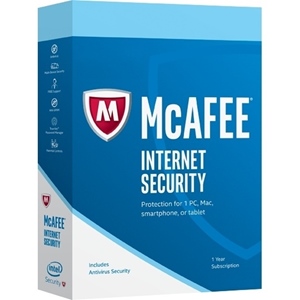 Obrázek McAfee Internet Security 2018, obnovení licence, počet licencí 1, platnost 1 rok